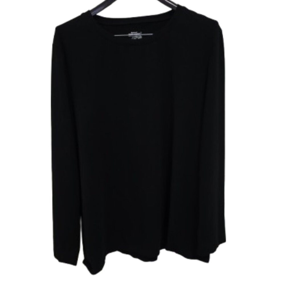 GNW 3X Black Knit Long Sleeve Tunic Top